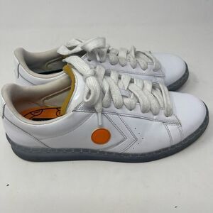 Converse White Pro Leather Low x Rokit Orange Pop 2020 Sneaker Shoes Size 9